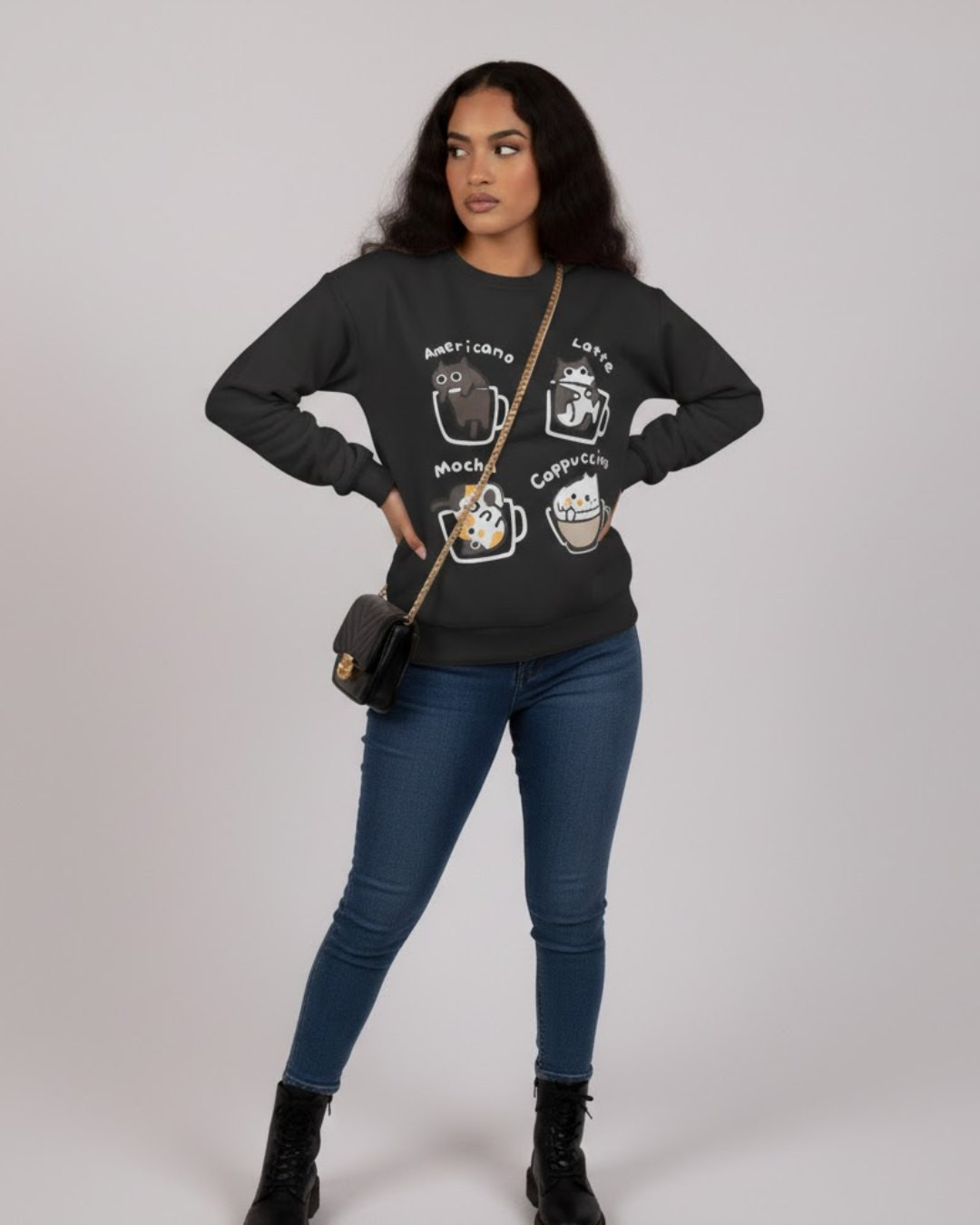 Coffee Lovers Cat Edition – Cozy Sweatshirt