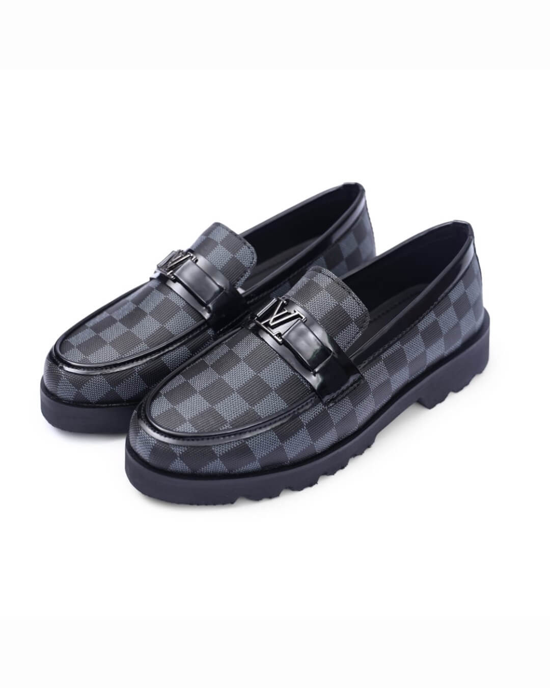 Designer Check Pattern Loafers – LV Edition