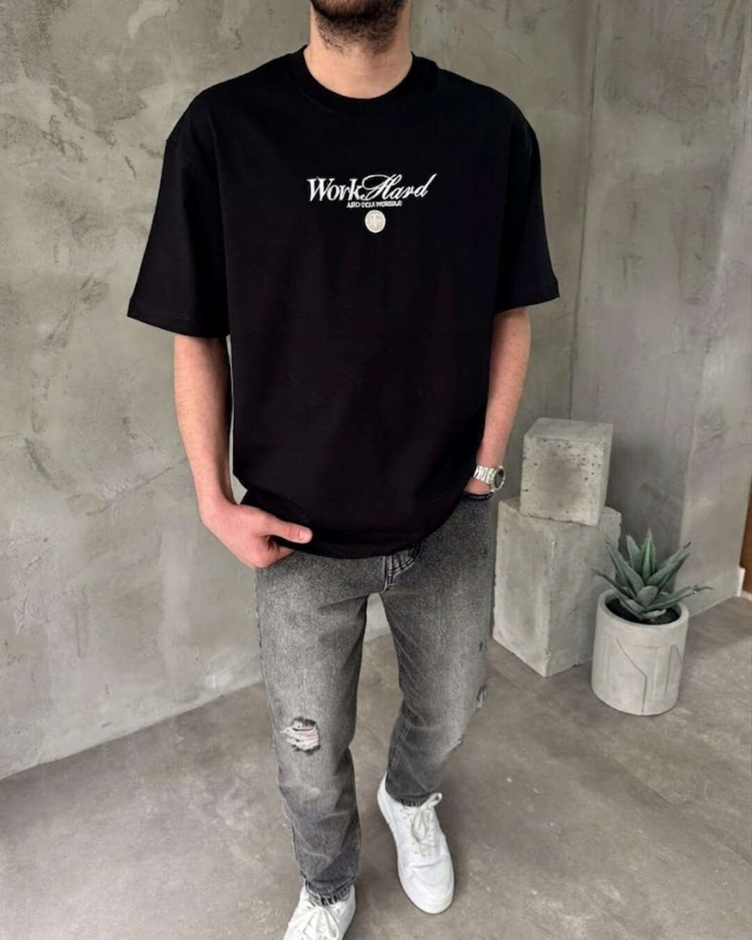 Work Hard Premium Aesthetic T-Shirt