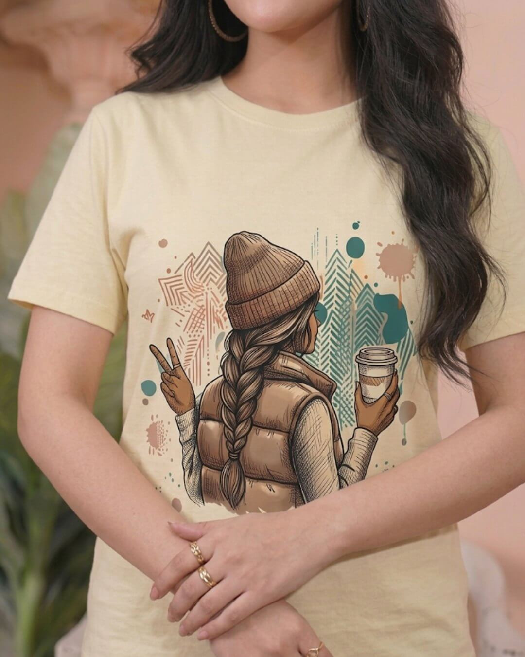 Coffee Girl Aesthetic Relax Fit Crop Top